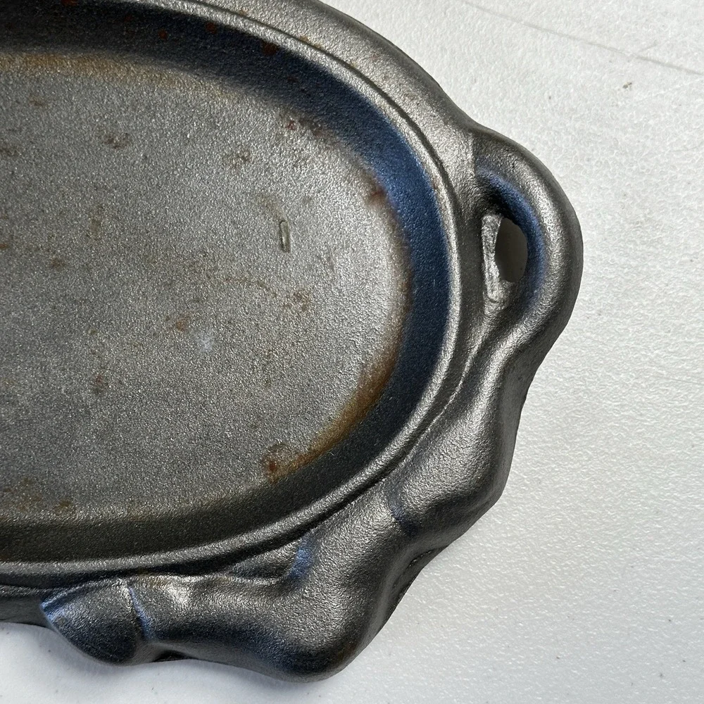 Vintage Cast Iron Bull Steer Tray Steak‎ Fajita Sizzler Platter